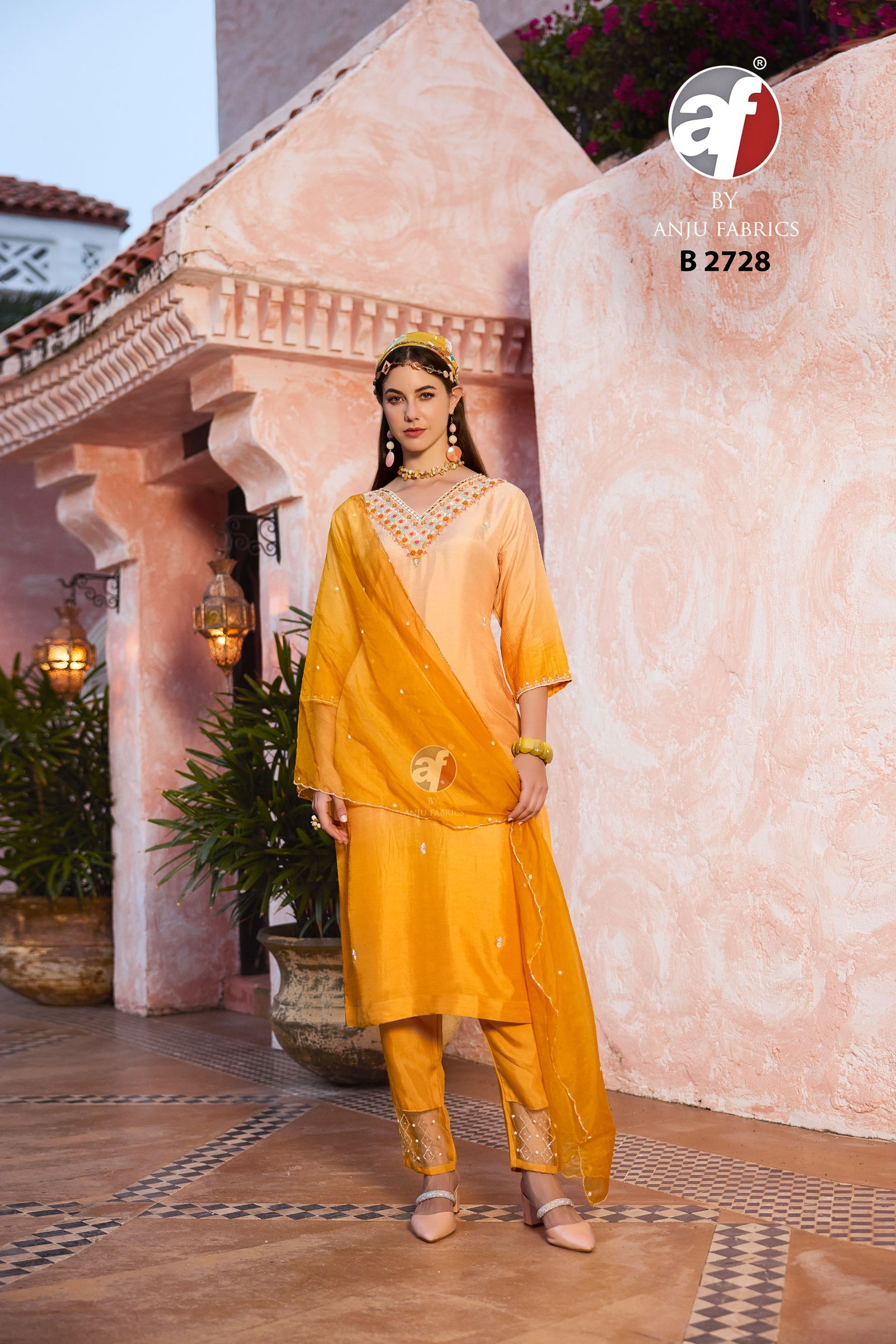 B 2728 By AF Size Set Dola Silk Designer Kurti With Bottom Dupatta Wholesale Price In Surat